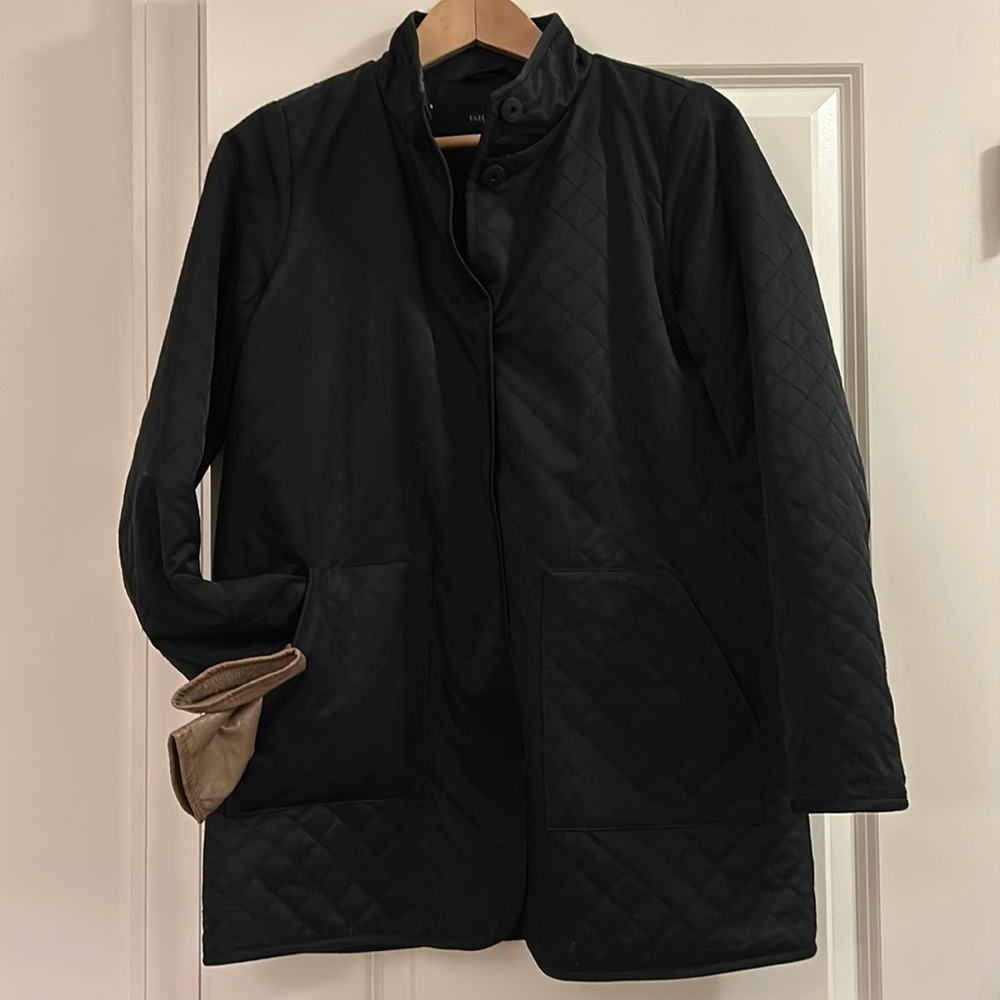 Eileen Fisher Petites quilted car coat length